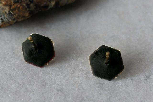 Red and Black Fenagh Stud Earrings