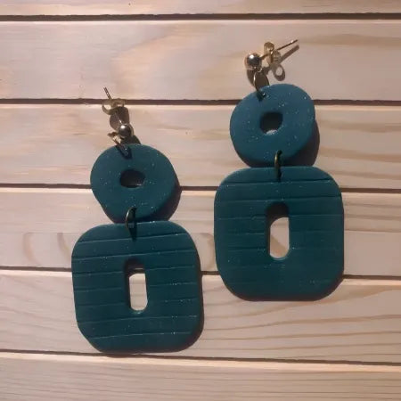 Teal Statement Earrings