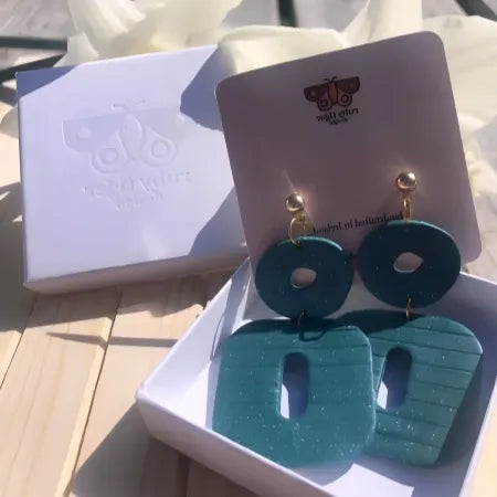 Teal Statement Earrings