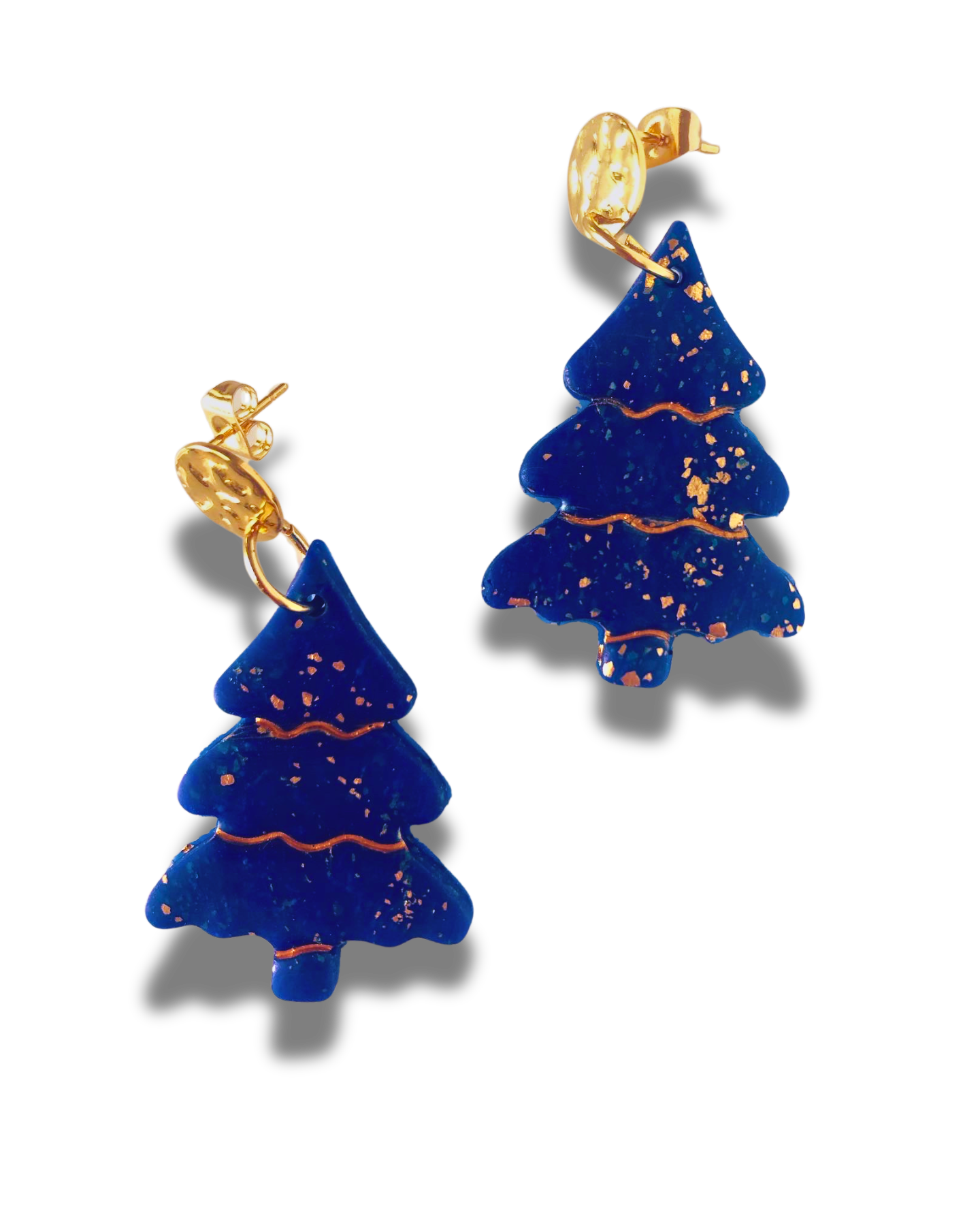 Starry Night Christmas Tree Earrings